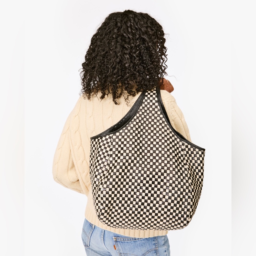 Clare V Bando Black And White Leather Woven - Picture 3 of 5
